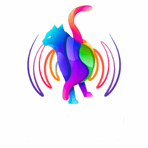 catman entertainment logo transparent (white text)